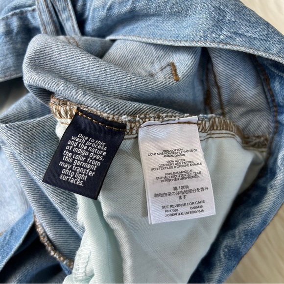 J. Crew Point Sur High Rise Retro Denim Distressed Light Wash Raw Hem Size 26 - Picture 10 of 16